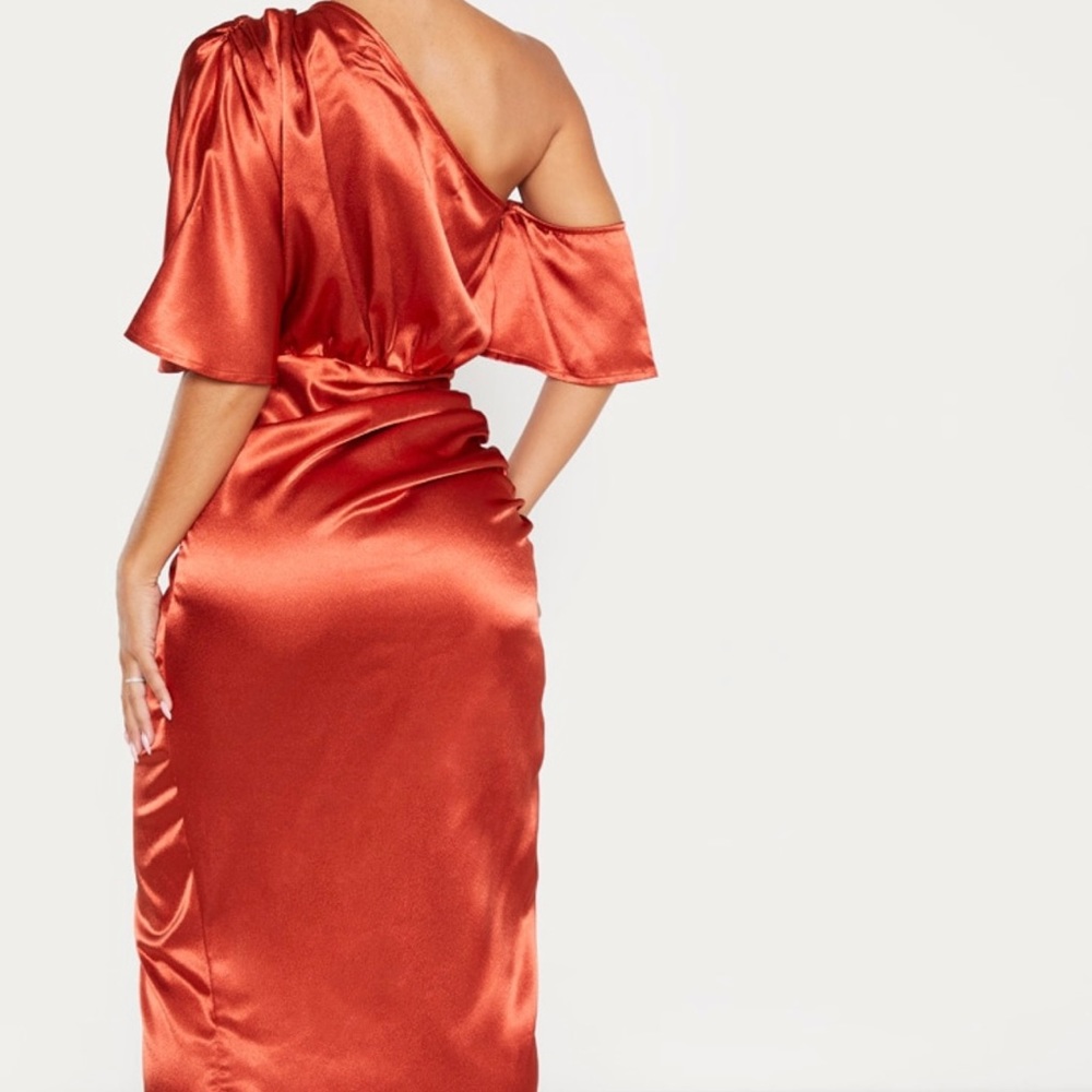 Rust Satin Dress - Picture 2 of 2